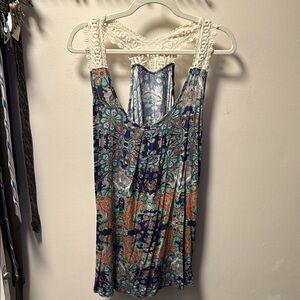 Papermoon Multicolor Paisley Dress with Lace Detail